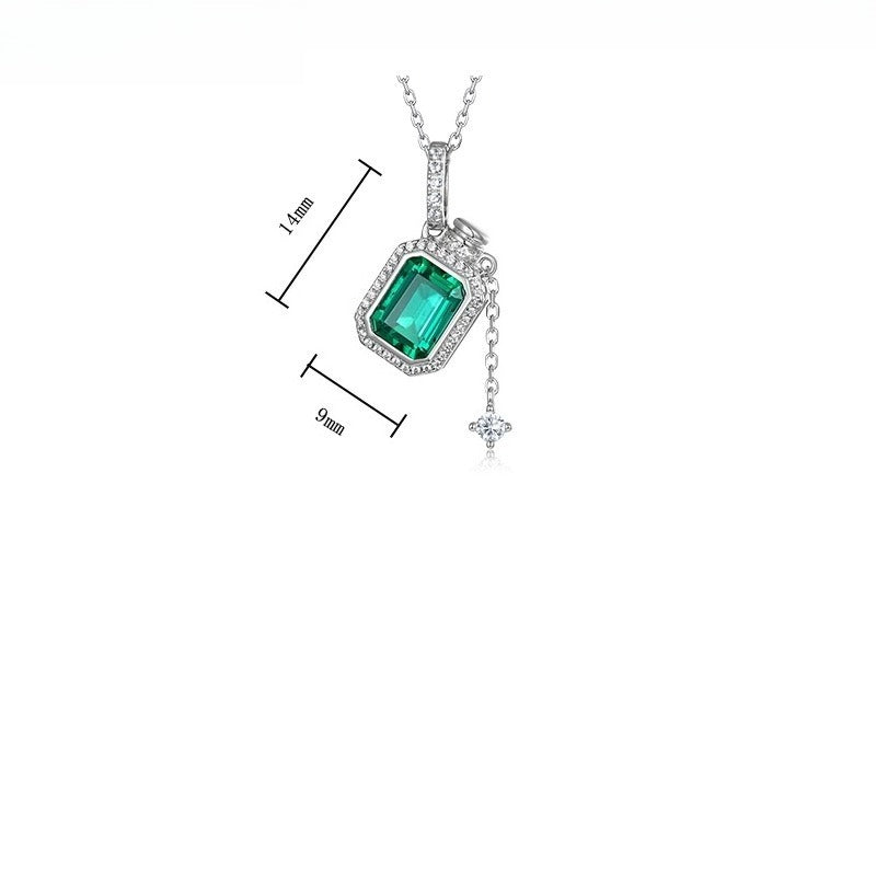 Magic Bottle Lab-Grown Emerald Necklace - S925 Sterling Silver