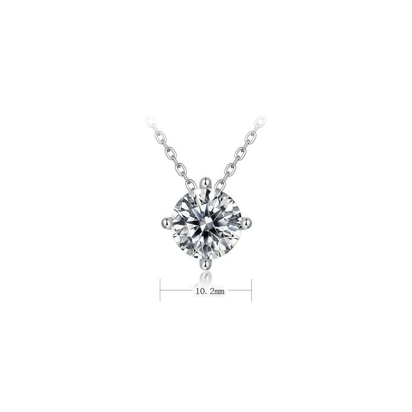 1.73CT Round Brilliant Cut Moissanite Solitaire Pendant Necklace - S925 Sterling Silver