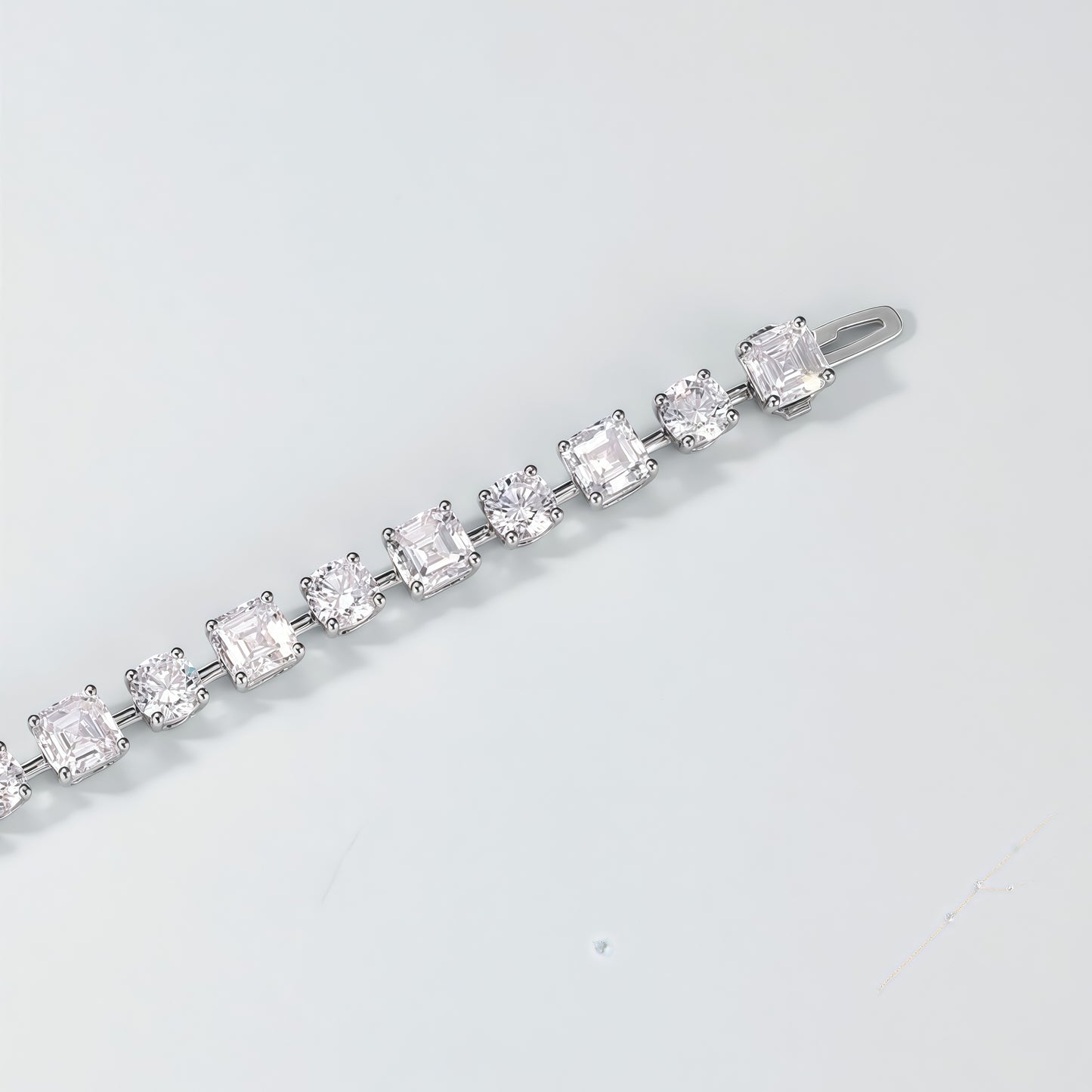 Alternating Cut Lab Diamond Tennis Bracelet - 11.4ctw - PT950 - Dapaza