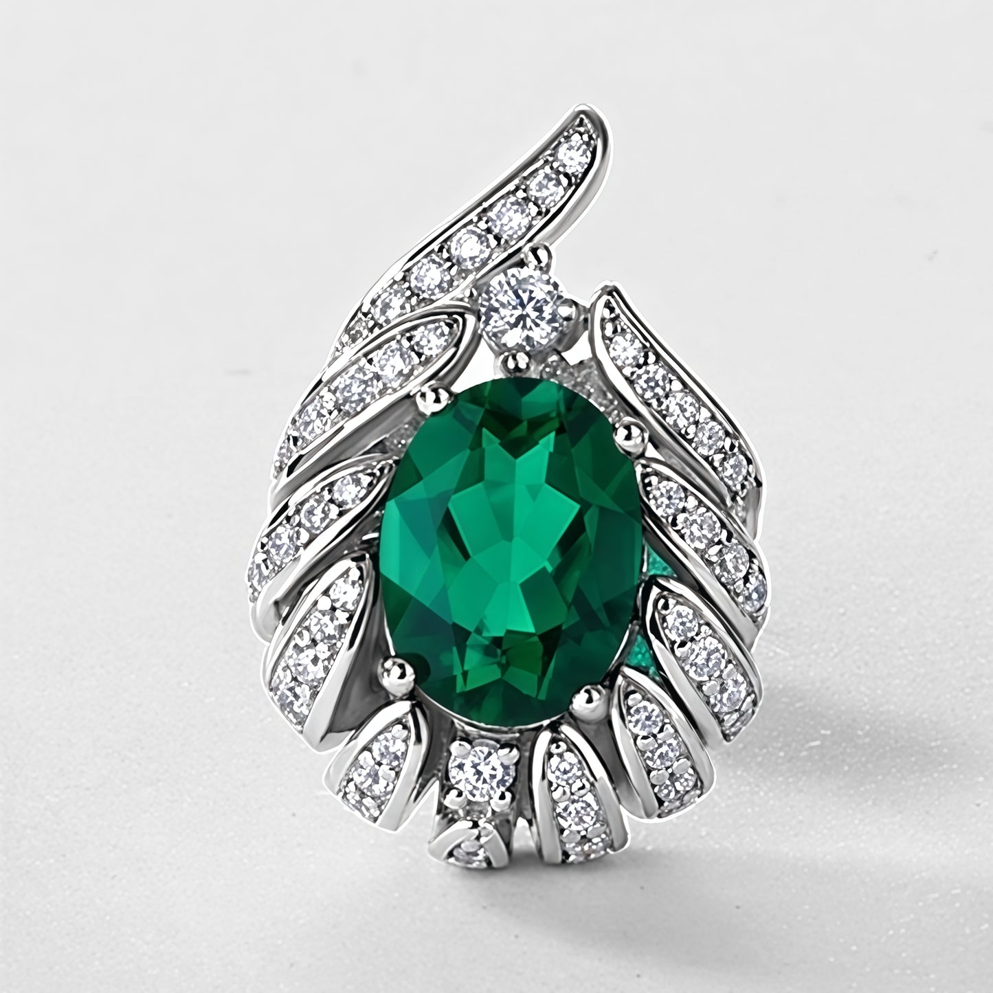 Premium Celestial Sparkle: Luxurious Lab-Grown Emerald Cluster Earrings | 925 Silver