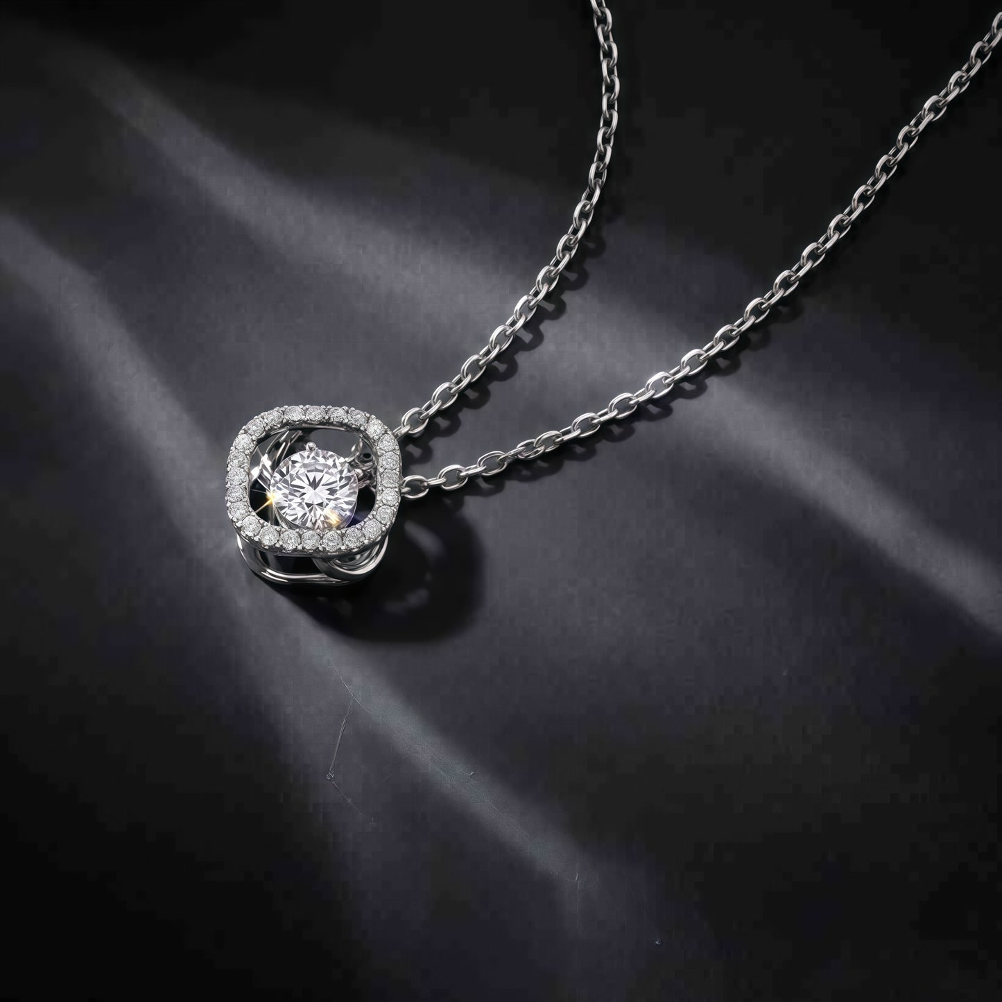 Dancing Lab-Grown Diamond Pendant Necklace 0.98CT S925 Sterling Silver | Dapaza