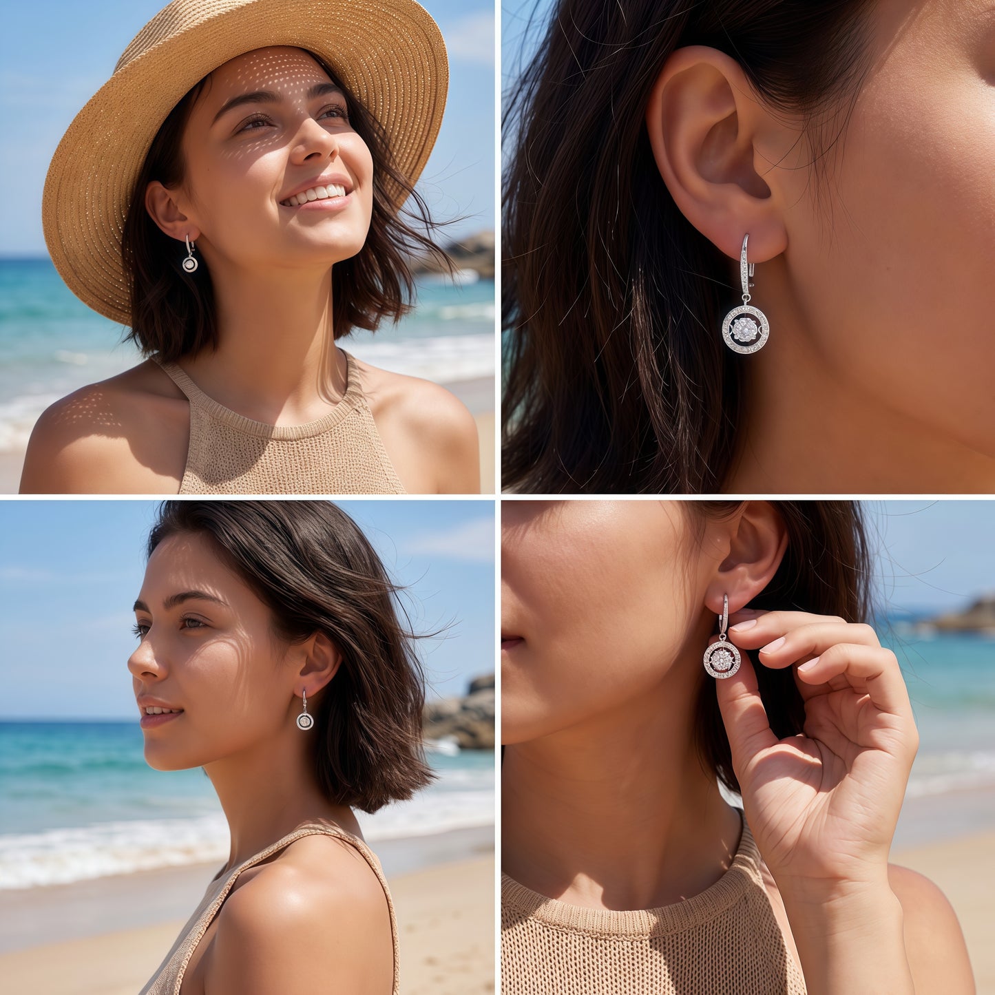 0.87ct HPHT Lab Diamond Dancing Leverback Earrings | S925 - Dapaza Jewelry