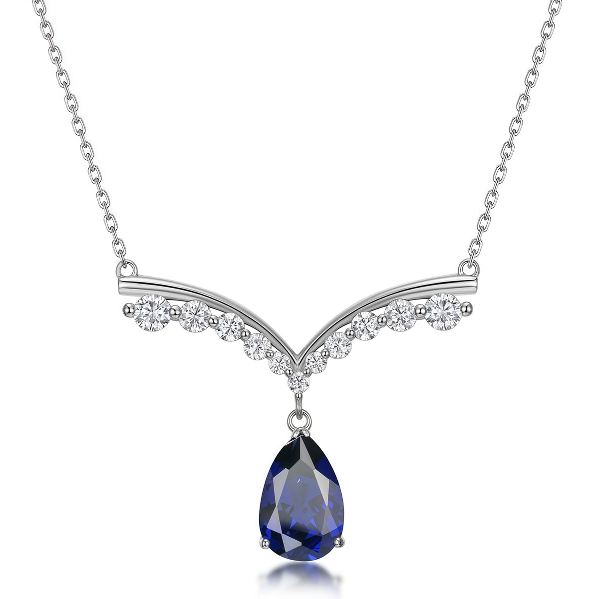 Premium Liquid Drop: Gold-Plated Teardrop Lab-Grown Emerald Pendant Necklace | 925 Silver