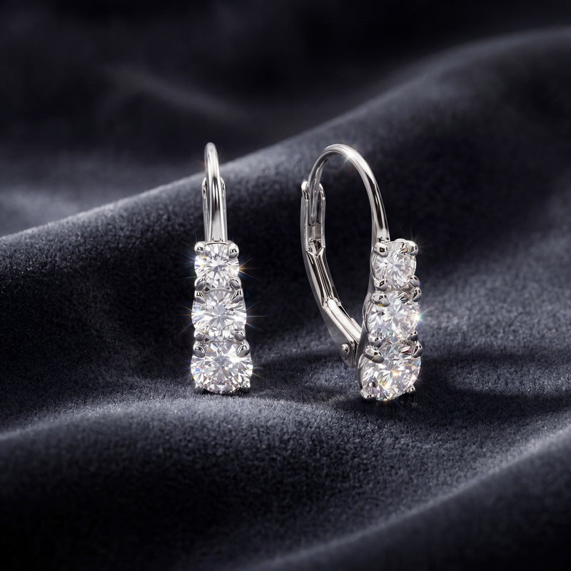 D Color VVS Lab Grown Diamond Hoop Earrings in 925 Sterling Silver | Minimalist Fine Jewelry