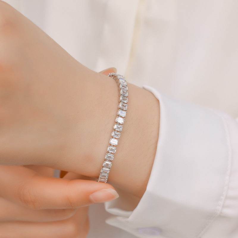 9.85ctw Round Brilliant Cut Lab Grown Diamond Tennis Bracelet in Solid PT950 Platinum
