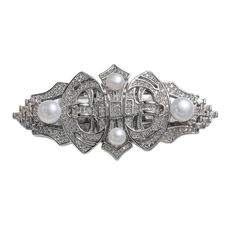 Men's Freshwater Pearl Collar Clip Brooch