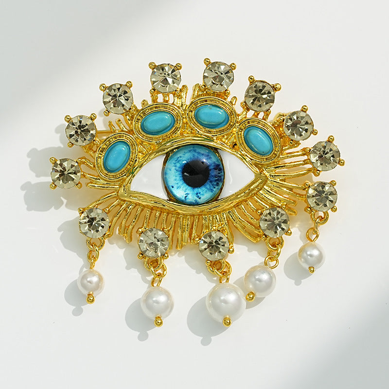 Baroque Pearl Devil's Eye Brooch