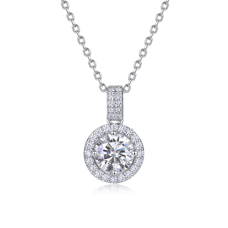 One Carat Lab-grown Diamond Necklace for Women, S925 Sterling Silver, Full Diamond Lightweight Luxury Choker, Perfect Gift for Girlfriend