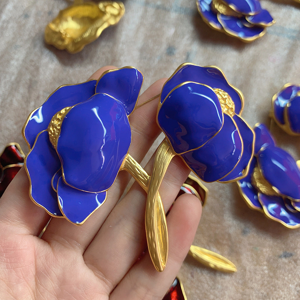 Vintage Enamel Flower Brooch