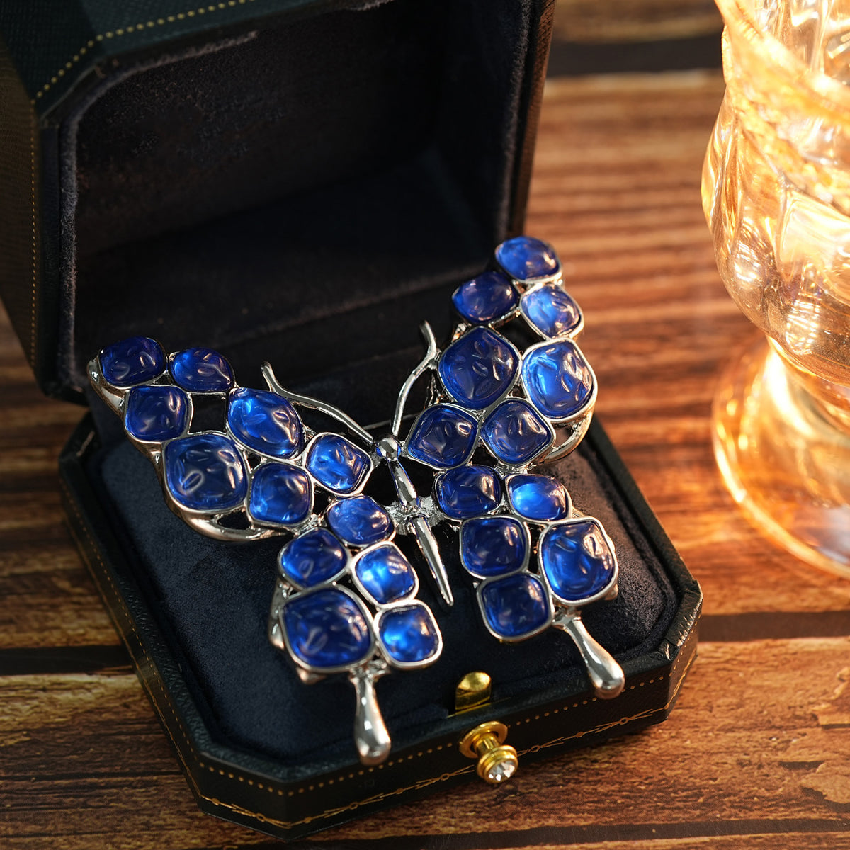 Resin Gem Butterfly Brooch