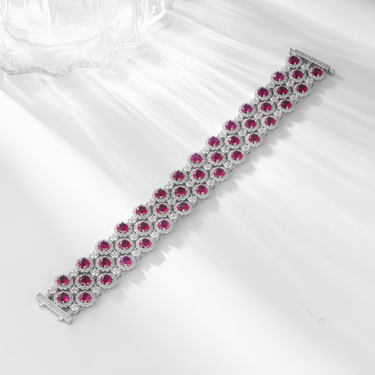 Premium Royal Brilliance: Full-Pavé Lab-Grown Emerald Tennis Bracelet | 925 Silver