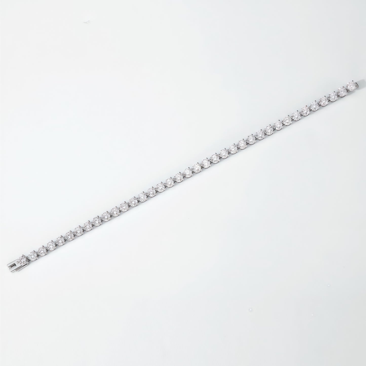 Single Row Round Lab Diamond Tennis Bracelet - 6.15ctw - PT950 - Dapaza