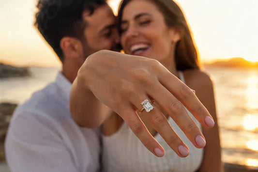 Summer Beach Proposal with Lab-Grown Diamond Ring