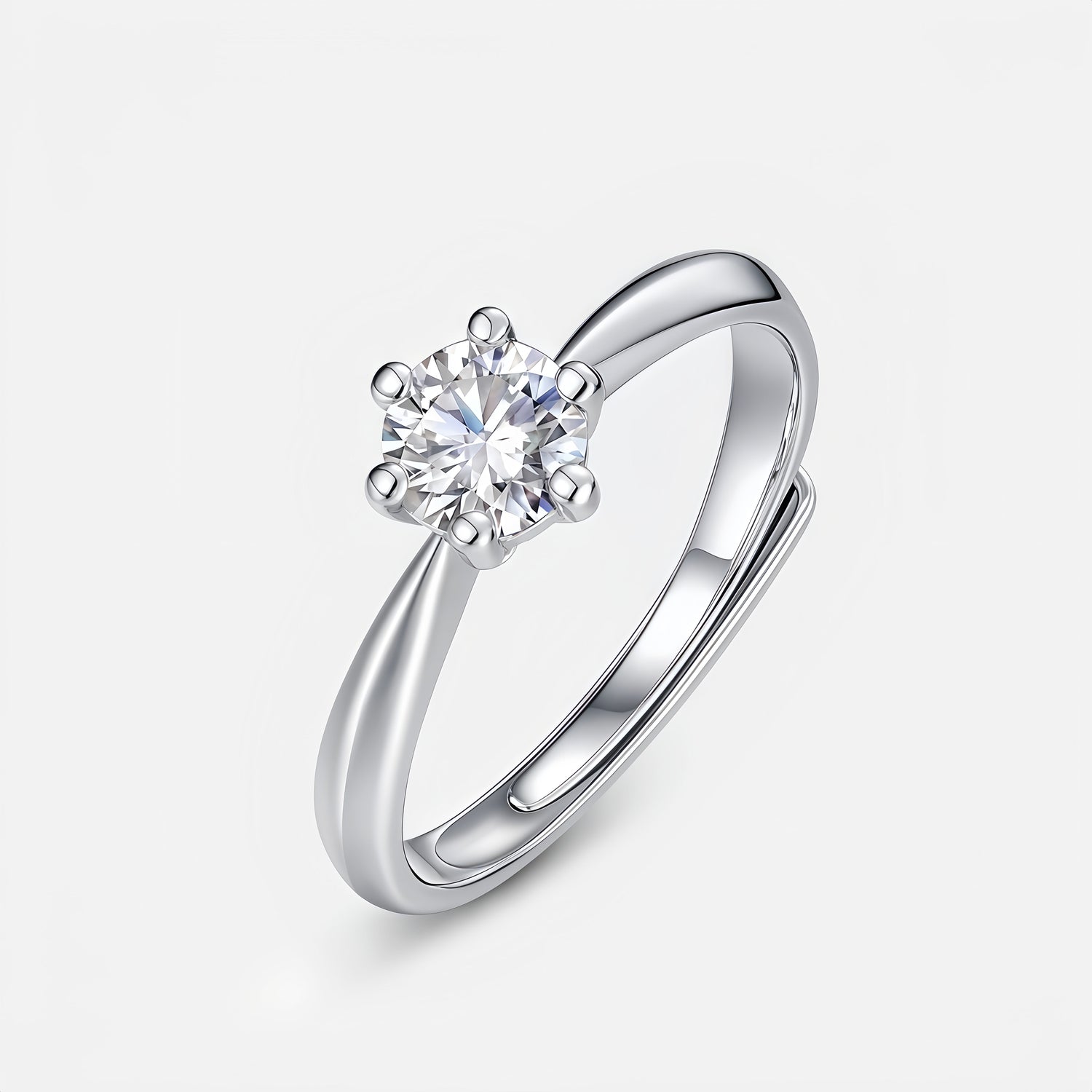 0.5CT Round Cut Moissanite Engagement Ring - S925 Sterling Silver - Dapaza Jewelry