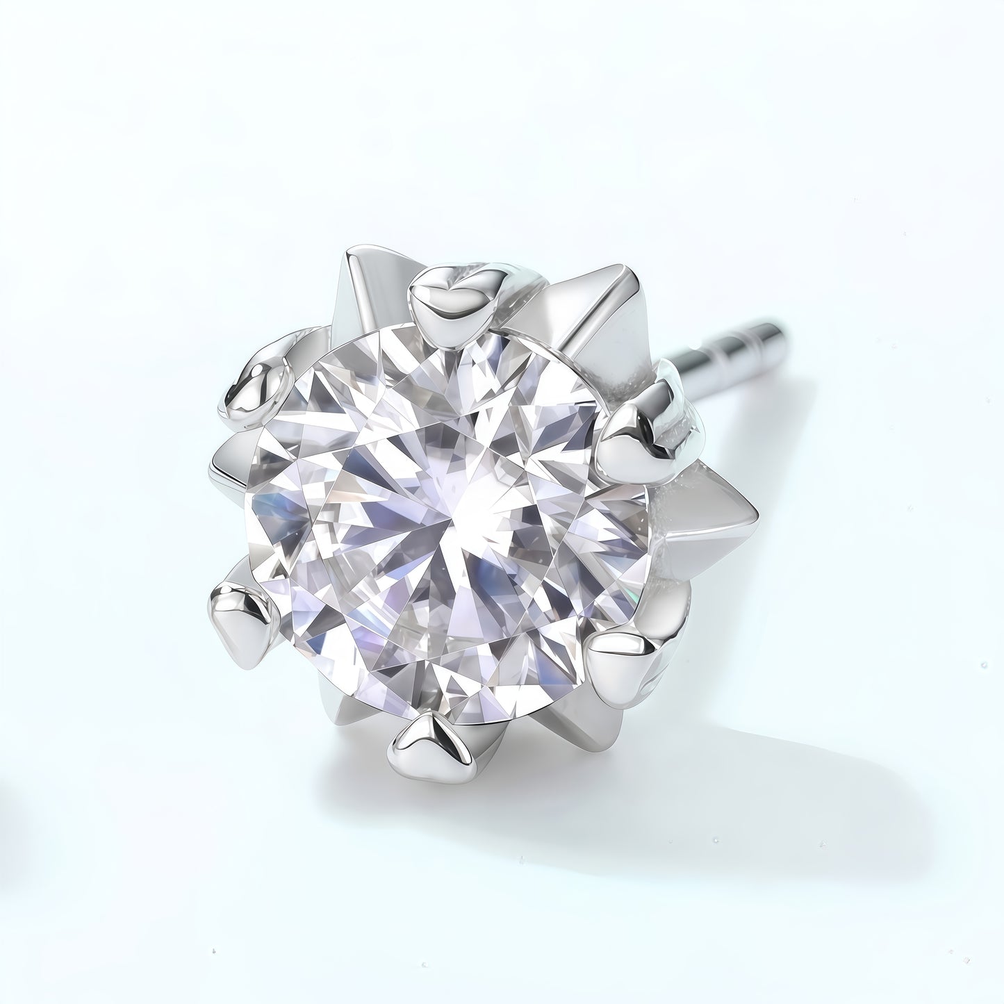 Classic Snowflake Moissanite Stud Earrings - S925 Sterling Silver
