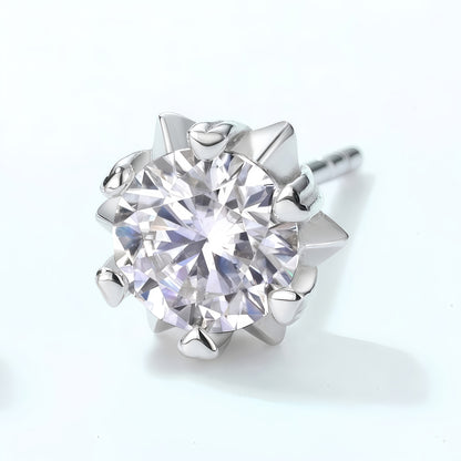 Classic Snowflake Moissanite Stud Earrings - S925 Sterling Silver
