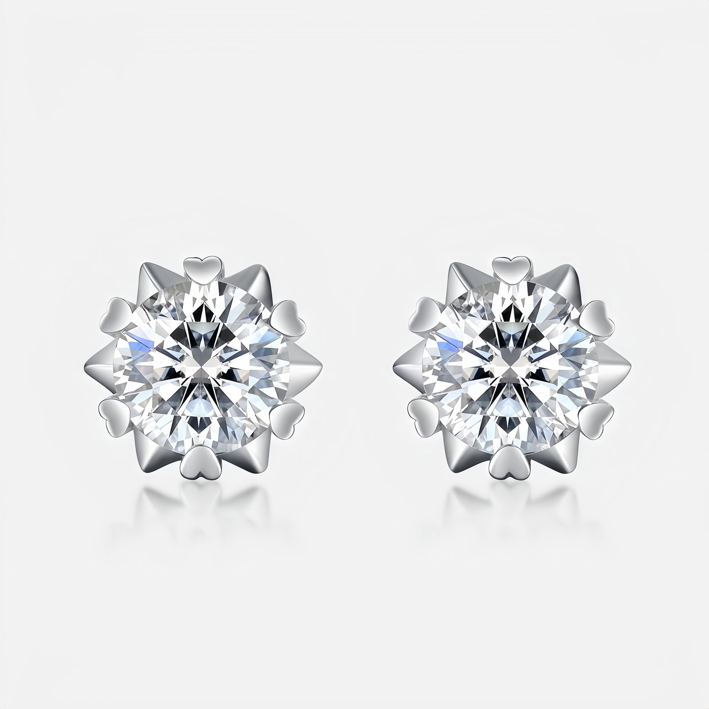 Classic Snowflake Moissanite Stud Earrings - S925 Sterling Silver