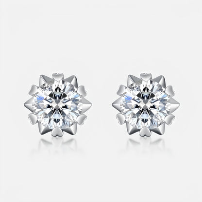 Classic Snowflake Moissanite Stud Earrings - S925 Sterling Silver