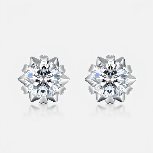 Classic Snowflake Moissanite Stud Earrings - S925 Sterling Silver