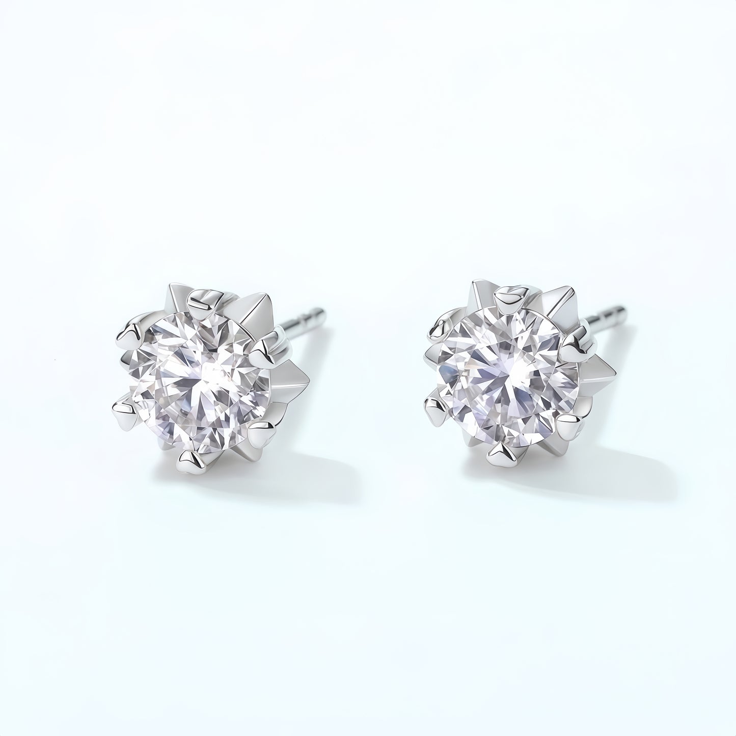 Classic Snowflake Moissanite Stud Earrings - S925 Sterling Silver