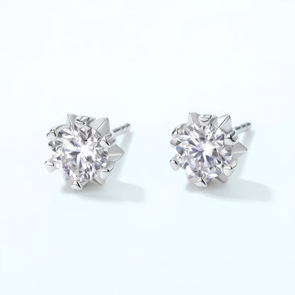 Classic Snowflake Moissanite Stud Earrings - S925 Sterling Silver