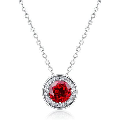 Premium Geometric Radiance: Full-Pavé Circular Lab-Grown Emerald Necklace | 925 Silver