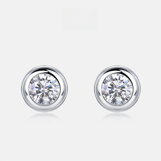 0.5ct Lab Grown Diamond Stud Earrings S925 Silver Classic Bubble Real Diamond Ear Bone Studs