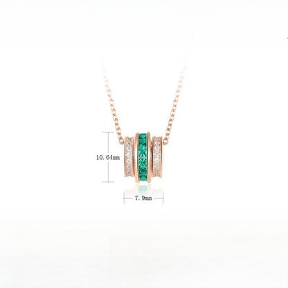 Lab-Grown Emerald Pendant Necklace - S925 Sterling Silver