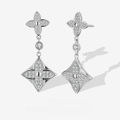 925 Sterling Silver Zirconium Personalized Trend Stud Earrings