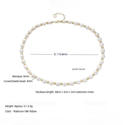 New S925 Sterling Silver Baroque Pearl Necklace