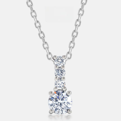 Minimalist HPHT Lab Grown Diamond Pendant Necklace in S925 Sterling Silver | Elegant Everyday Fine Jewelry