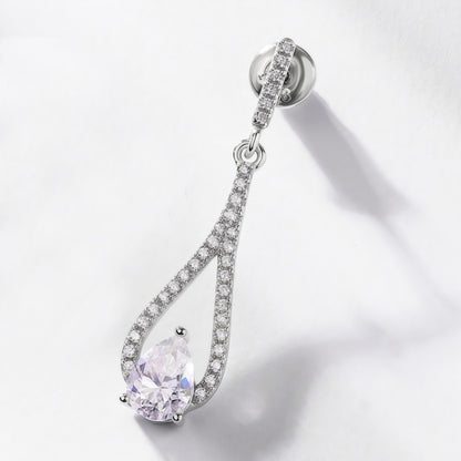 1.41CT Pear Cut Moissanite Drop Earrings - S925 Sterling Silver Long Dangle Earrings