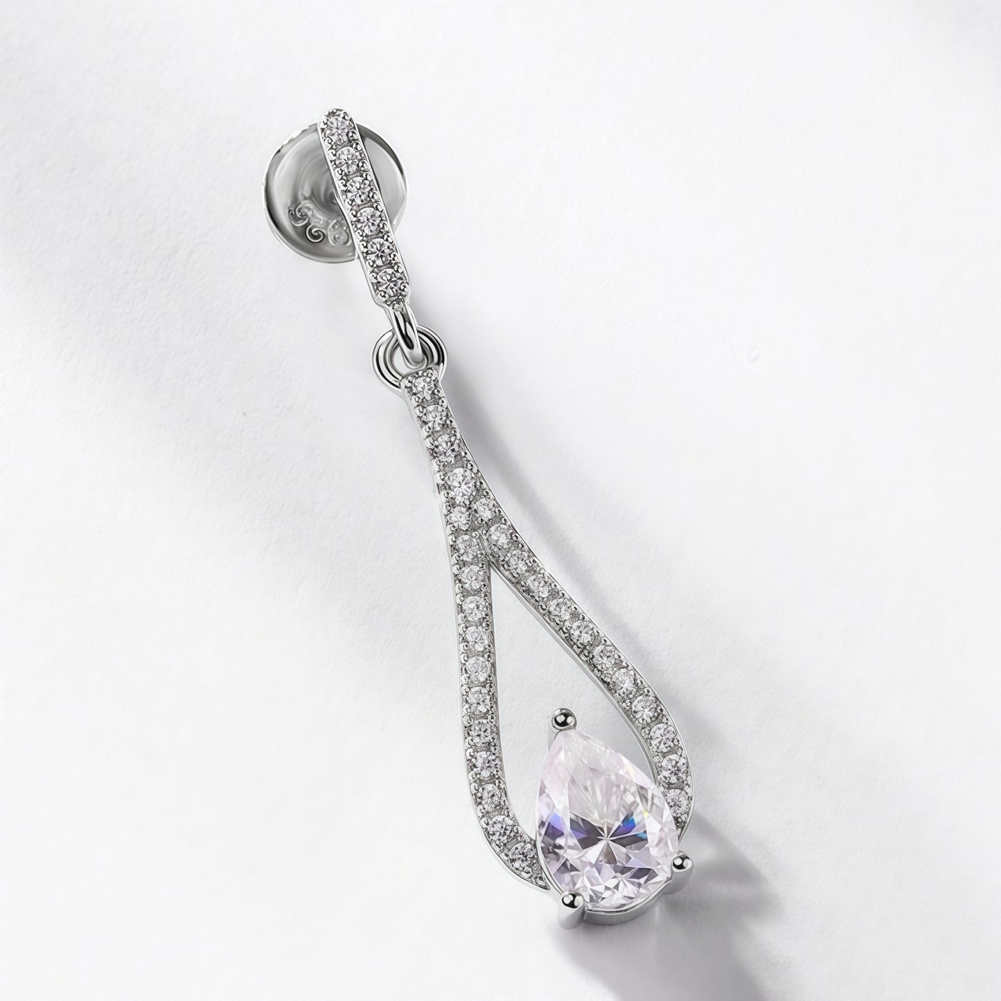 1.41CT Pear Cut Moissanite Drop Earrings - S925 Sterling Silver Long Dangle Earrings