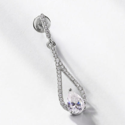 1.41CT Pear Cut Moissanite Drop Earrings - S925 Sterling Silver Long Dangle Earrings
