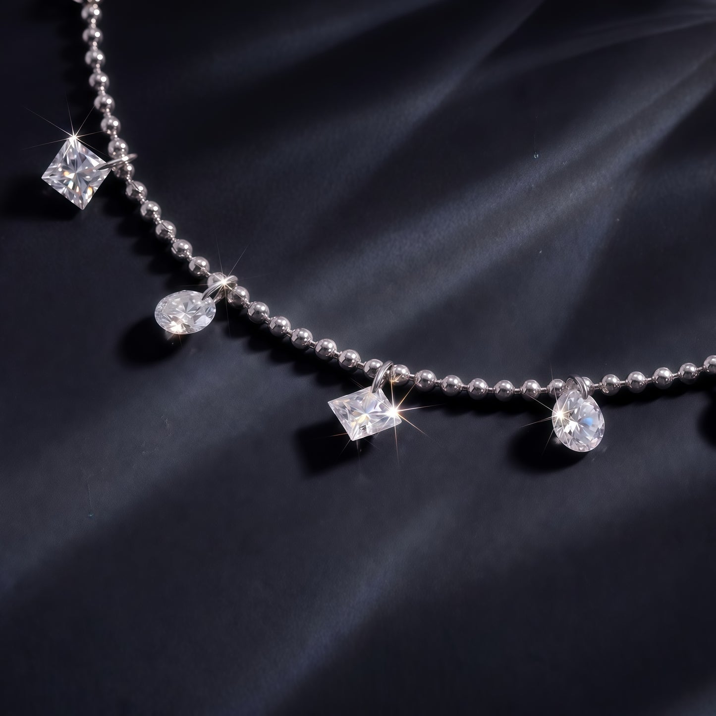 1.65ctw Lab Diamond Dangle Charm Bracelet - S925 - Dapaza