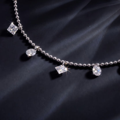 1.65ctw Lab Diamond Dangle Charm Bracelet - S925 - Dapaza