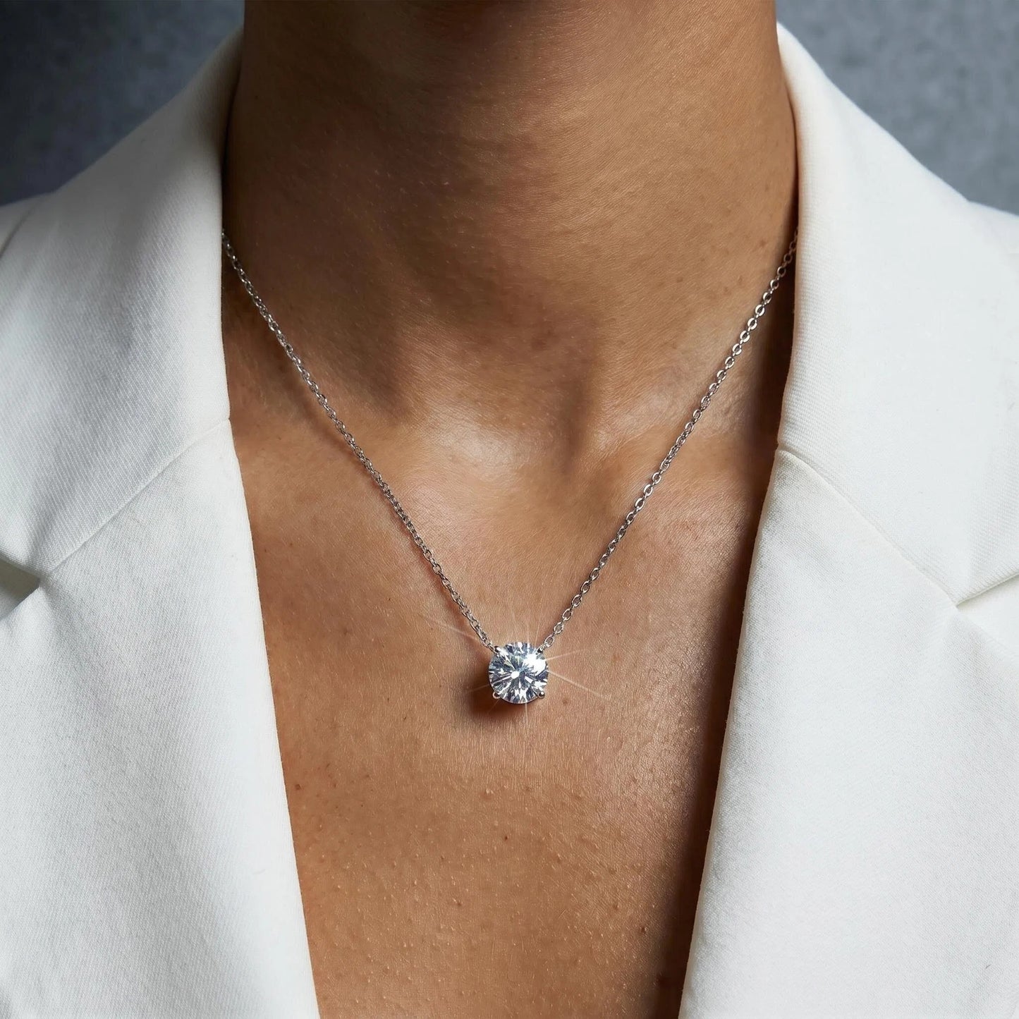 1.73CT Round Brilliant Cut Moissanite Solitaire Pendant Necklace - S925 Sterling Silver