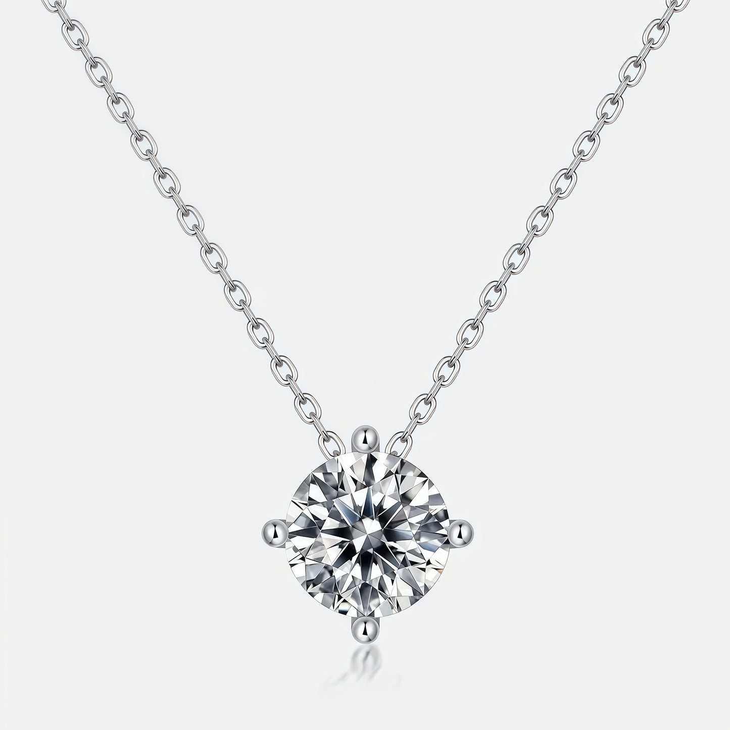 1.73CT Round Brilliant Cut Moissanite Solitaire Pendant Necklace - S925 Sterling Silver