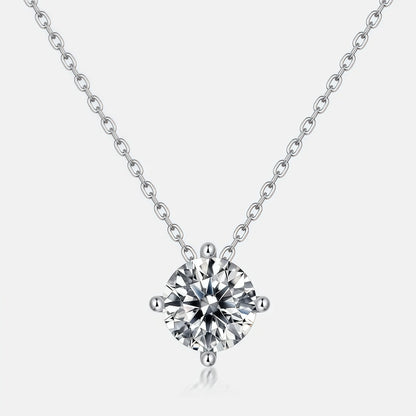 1.73CT Round Brilliant Cut Moissanite Solitaire Pendant Necklace - S925 Sterling Silver