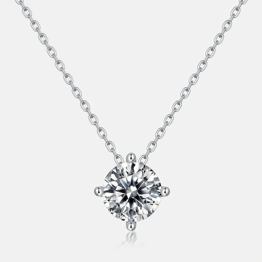 1.73CT Round Brilliant Cut Moissanite Solitaire Pendant Necklace - S925 Sterling Silver