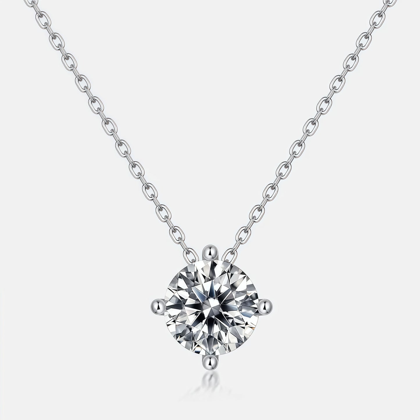 1.73CT Round Brilliant Cut Moissanite Solitaire Pendant Necklace - S925 Sterling Silver