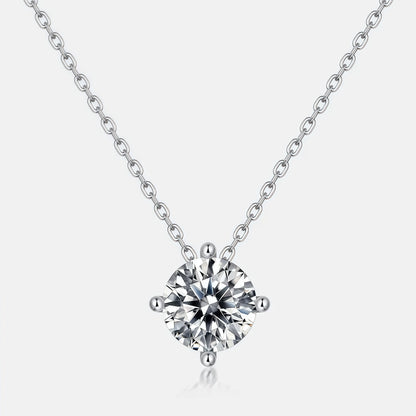 1.73CT Round Brilliant Cut Moissanite Solitaire Pendant Necklace - S925 Sterling Silver