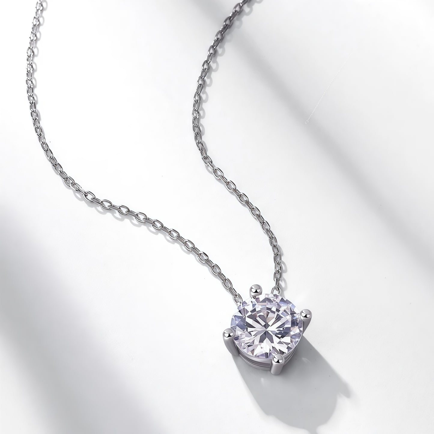 1.73CT Round Brilliant Cut Moissanite Solitaire Pendant Necklace - S925 Sterling Silver