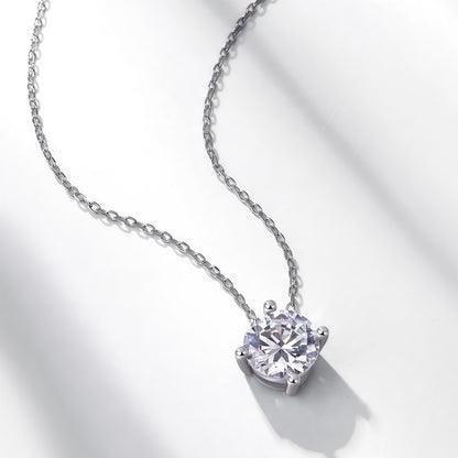1.73CT Round Brilliant Cut Moissanite Solitaire Pendant Necklace - S925 Sterling Silver