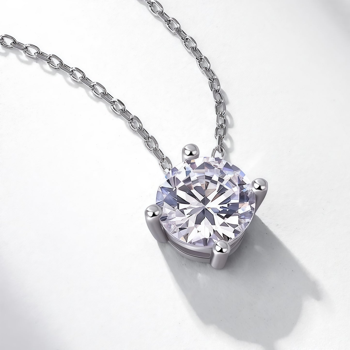 1.73CT Round Brilliant Cut Moissanite Solitaire Pendant Necklace - S925 Sterling Silver
