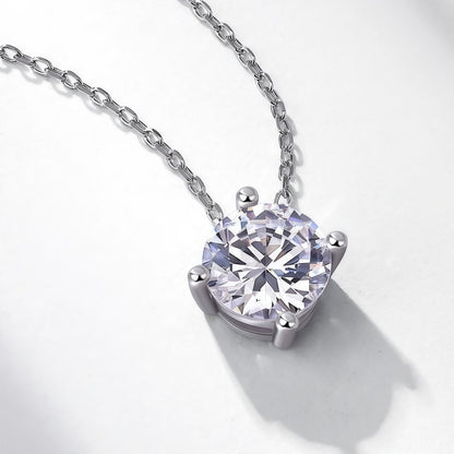 1.73CT Round Brilliant Cut Moissanite Solitaire Pendant Necklace - S925 Sterling Silver