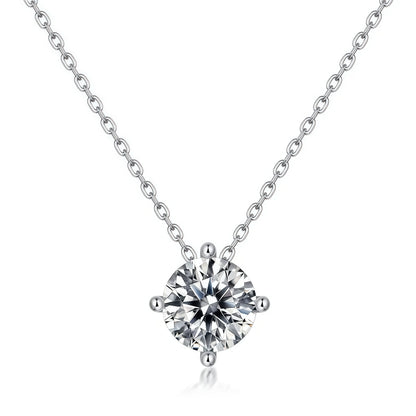 1.73CT Round Brilliant Cut Moissanite Solitaire Pendant Necklace - S925 Sterling Silver