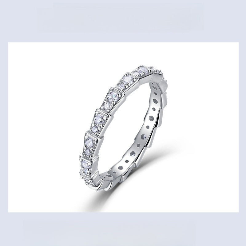 0.53ct Lab-grown Diamond Ring for Women, S925 Sterling Silver, Full Diamond, Lightweight Luxury, Index Finger Ring