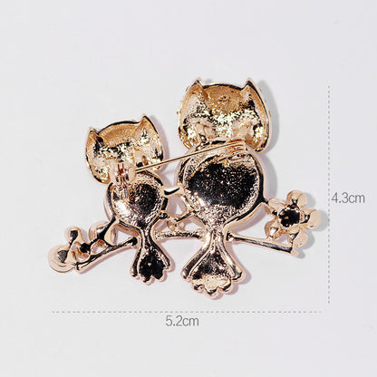 Diamond Temperament Owl Crystal Owl Brooch