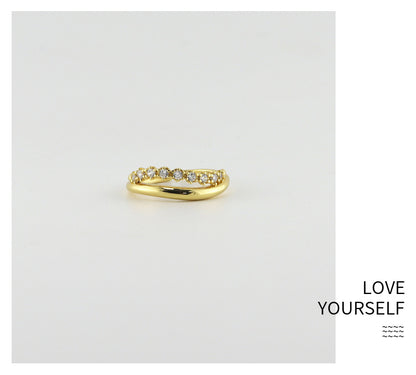 Dapaza S925 Sterling Silver Gold Plated Silver Ring
